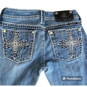 Miss Me Women's Blue Jeans with Embellished Pocket